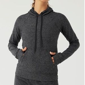 Outdoor Voices All Day CloudKnit Hoodie M charcoal loungewear with thumb holes
